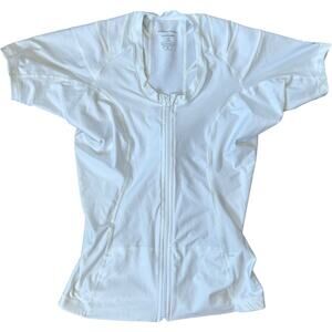 NWOT Alignmed $109 Posture Support Full Zip S/S Compression White Women's Large